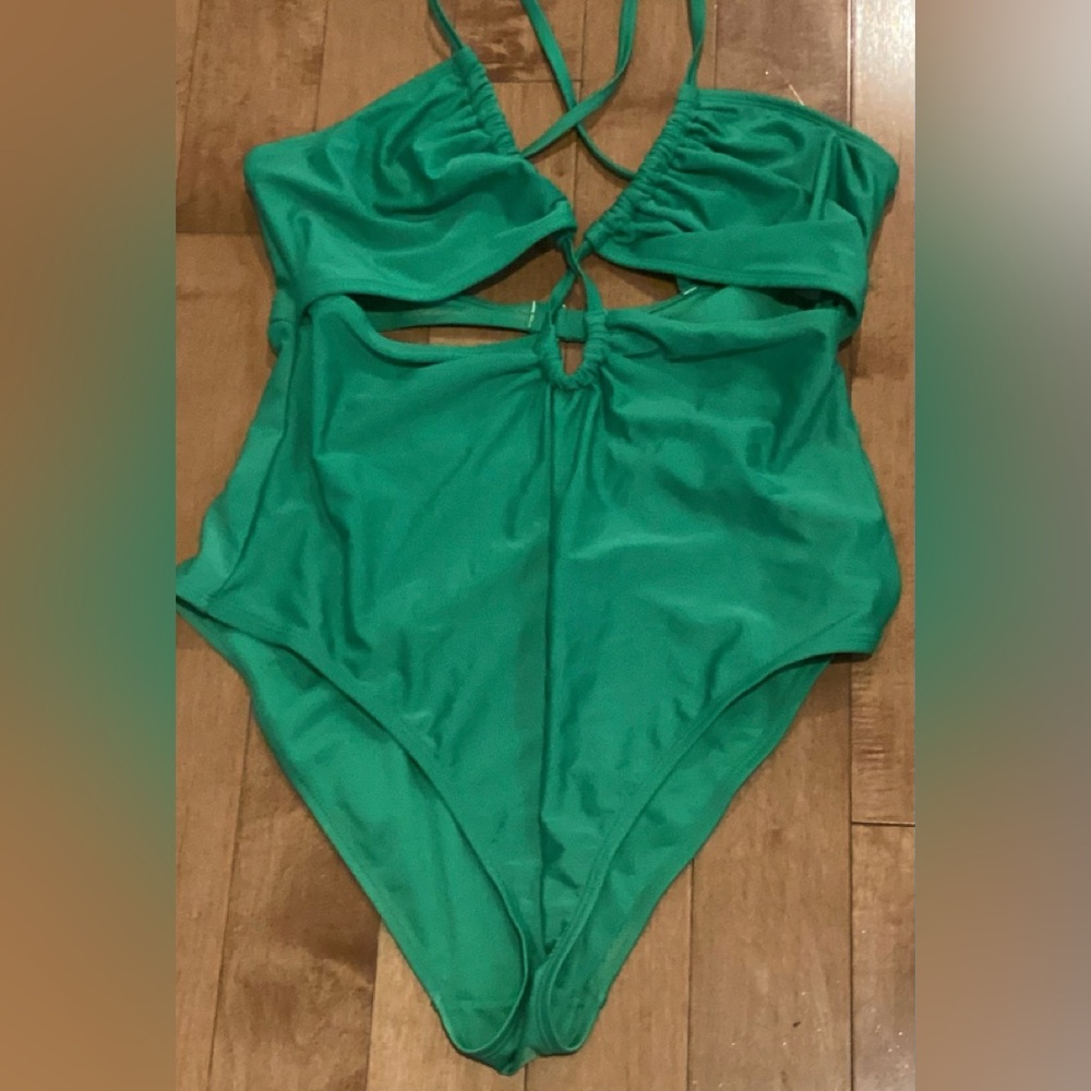 Shade & Shore Green One Piece Swimsuit